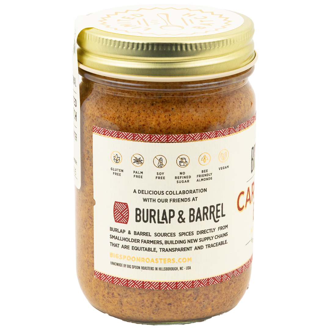 side of jar of Cardamom Bun Almond Butter