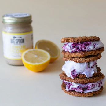 cookie ice cream sandwiches and Lemon Coconut Cashew butter