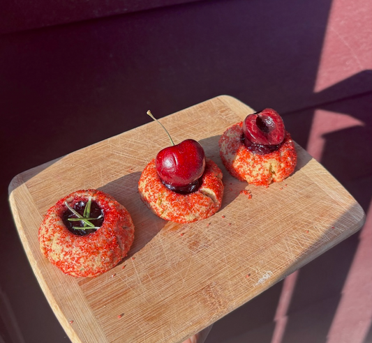 Cherry Pie Rosemary Thumbprint Cookies