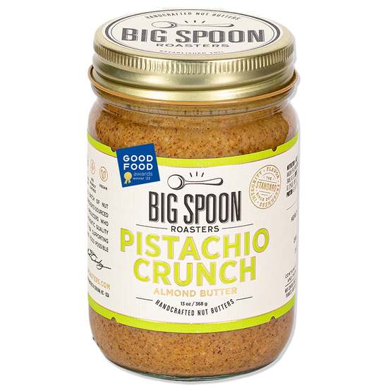 13oz jar of Pistachio Crunch Almond Butter