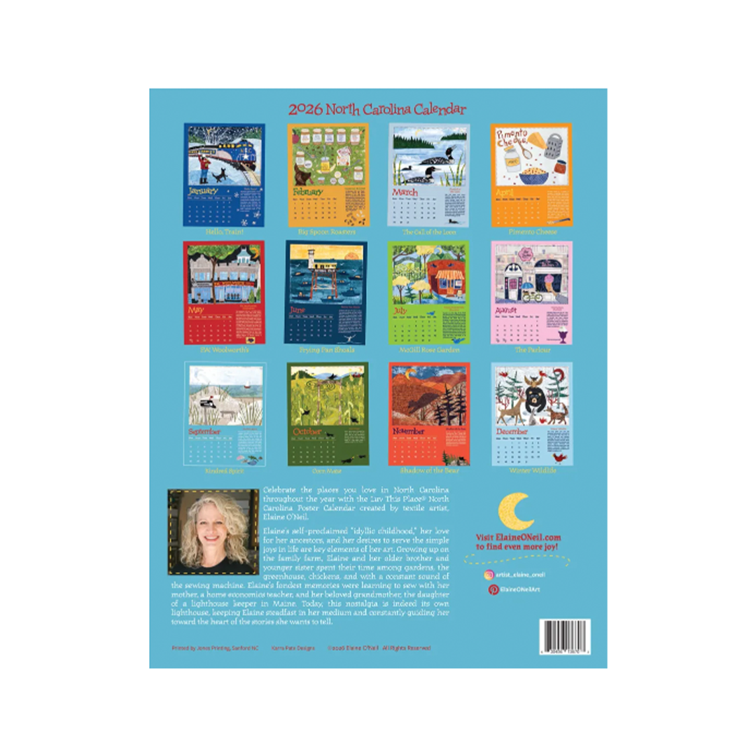 Luv This Place 2026 North Carolina Calendar