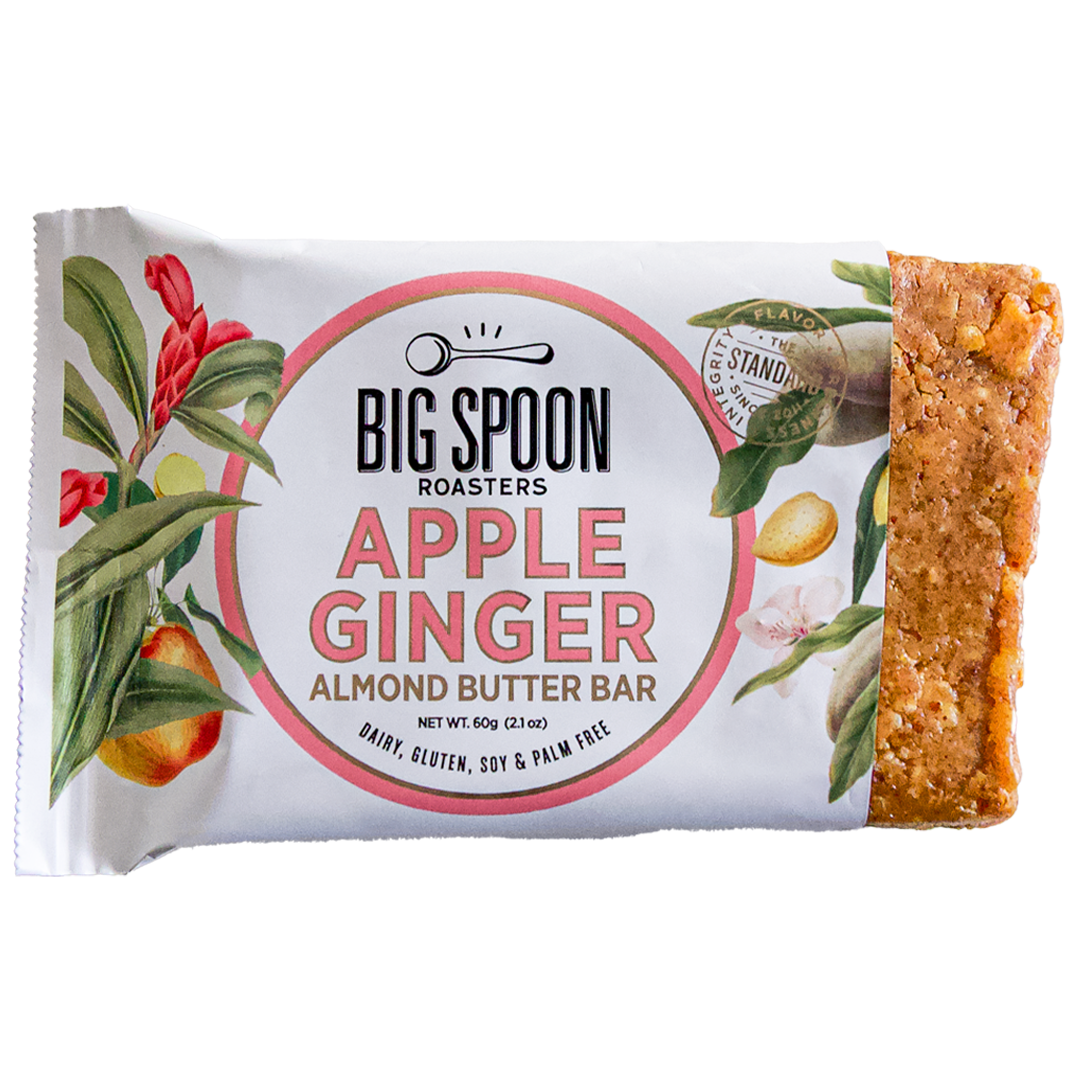 Apple Ginger bar package, open on one side showing bar 