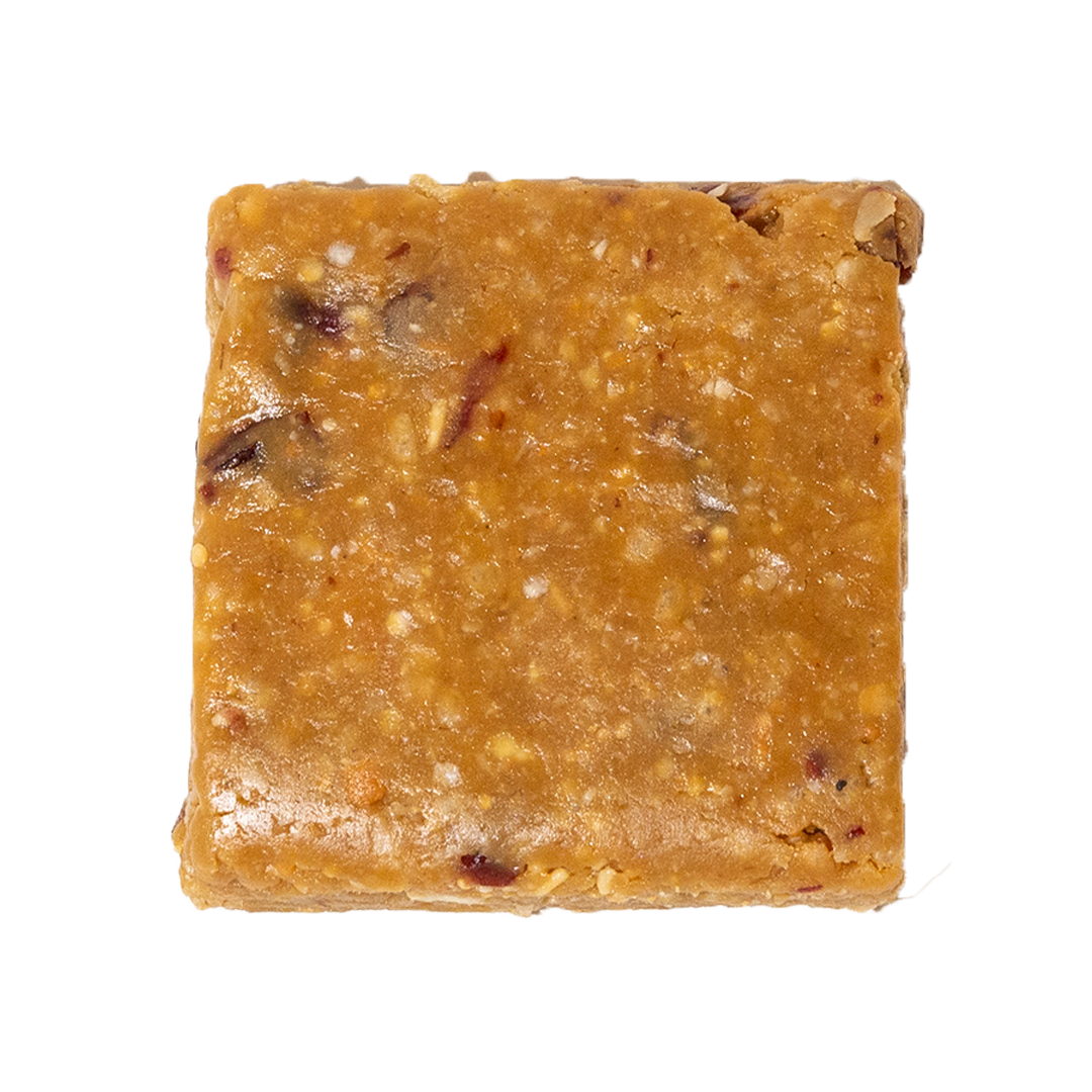 Cranberry Cashew Peanut Butter bar, unwrapped