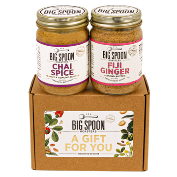 A Gift for You gift box with 13oz jars of Chai Spice  and Fiji Ginger