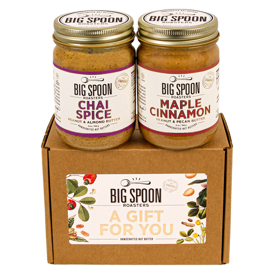 A Gift for You gift box with 13oz jars of Chai Spice and Maple Cinnamon