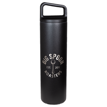 black Miir water bottle with Big Spoon Roasters logo