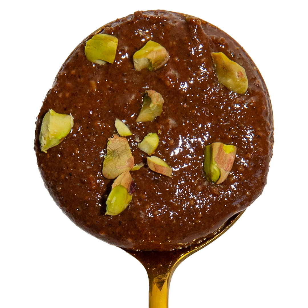 spoonful of PIstachio Brownie Almond Butter