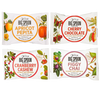 A composite photo of Apricot Pepita, Cherry Chocolate, Cranberry Cashew, and Figgy Chai peanut butter bars